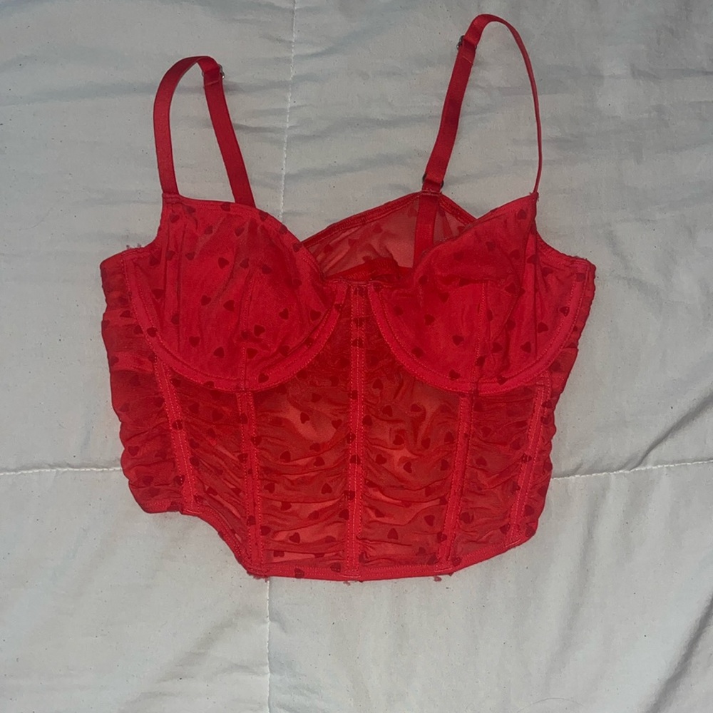 Red Hollister Heart Corset